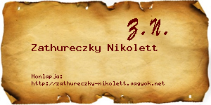 Zathureczky Nikolett névjegykártya